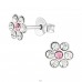 Flower - 925 Sterling Silver Ear studs with stones A4S16298
