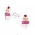 Cupcake - Striebro 925 Puzetové náušnice s kameňmi A4S17655