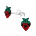Strawberry - 925 Sterling Silver Ear studs with stones A4S18775