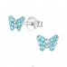 Butterfly - 925 Sterling Silver Ear studs with stones A4S18813
