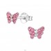 Butterfly - 925 Sterling Silver Ear studs with stones A4S18814