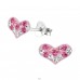 Heart - 925 Sterling Silver Ear studs with stones A4S19248