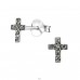 Cross - 925 Sterling Silver Ear studs with stones A4S19444