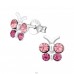 Butterfly - 925 Sterling Silver Ear studs with stones A4S20049