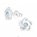 Flower - 925 Sterling Silver Ear studs with stones A4S20285