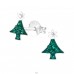Weihnachtsbaum - 925er Silber Ohrstecker mit Steinen A4S21900