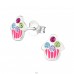 Cupcake - Stříbro 925 Puzetové náušnice s kameny  A4S21941
