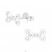 Knochen - 925er Silber Ohrstecker mit Steinen A4S22273