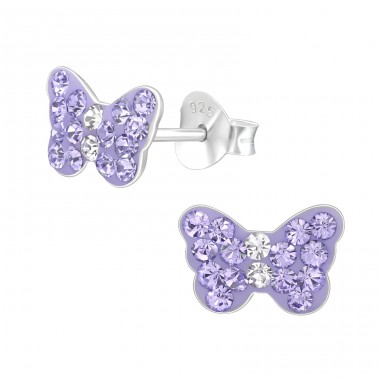 Schmetterling - 925er Silber Ohrstecker mit Steinen A4S22310