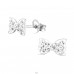Ribbon - 925 Sterling Silver Ear studs with stones A4S23404