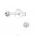 Round - 925 Sterling Silver Ear studs with crystals A4S24653
