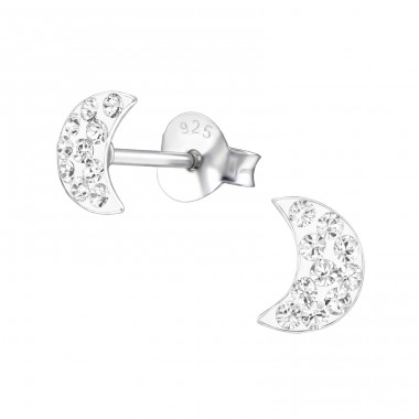 Ezüst Hold - 925 Ezüst Fülbevalók Kristállyal A4S24696