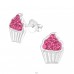 Cupcake - Striebro 925 Puzetové náušnice s kameňmi A4S25429