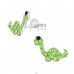 Dinosaur - 925 Sterling Silver Ear studs with stones A4S26334