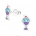 Ice Cream Glass - 925 Sterling Silver Ear studs with stones A4S26509