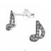 Musik Note - 925er Silber Ohrstecker mit Steinen A4S28321