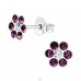 Flower - 925 Sterling Silver Ear studs with stones A4S31191