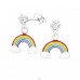 Hanging Rainbow - 925 Sterling Silver Ear studs with stones A4S32856
