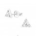 Triangle - 925 Sterling Silver Ear studs with stones A4S35430