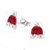 Hat - 925 Sterling Silver Crystal Ear Studs A4S37579