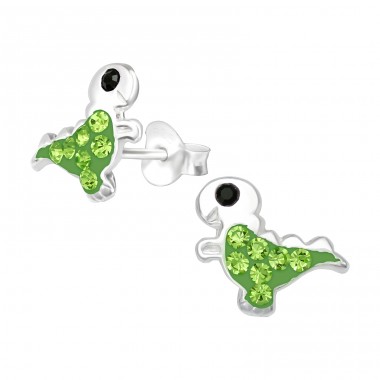 Dinosaurus - Stříbro 925 Puzetové náušnice s kameny  A4S39996