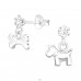 Hanging Dog & Bone - 925 Sterling Silver Ear Studs With Stones A4S41593