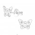 Schmetterling - Silber 925 Ohrstecker mit Steinen A4S42957