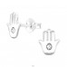 Hamsa - 925 Ezüst Fülbevalók Kristállyal A4S43890