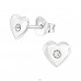 Herz mit Kristall - Ohrstecker aus 925er Sterlingsilber mit Steinen A4S43951