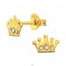 Golden queen Crown - 925 Sterling Silver Ear Studs With Stones A4S44650