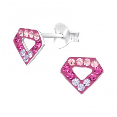 Diamant - Puset-Ohrringe aus Silber 925 mit Steinen A4S45282