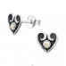 Heart vintage with AB crystal - 925 Sterling Silver Ear Studs With Stones A4S45371