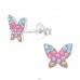 Cercei fluture cu pietre pastel - Argint 925 Cercei Cu Șurub Și Pietre A4S45397