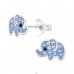 Elefant cu cristale - Argint 925 Cercei Cu Șurub Și Pietre A4S46572
