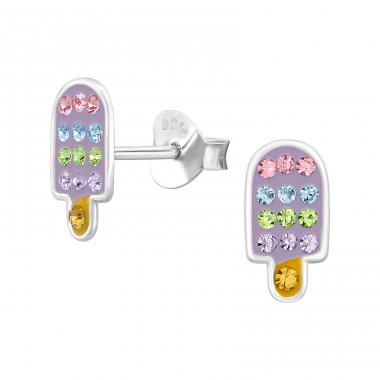 Popsicle - 925 Sterling Silver Ear studs with stones A4S46624
