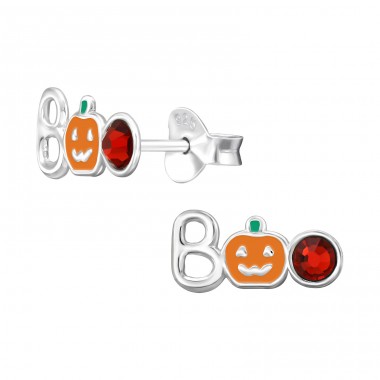 Halloween "Boo" cu cristale - Argint 925 Cercei Cu Șurub Și Pietre A4S50280