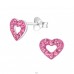 Heart - 925 Sterling Silver Ear studs with stones A4S7855