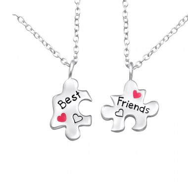 Bff Puzzle Cei Mai Buni Prieteni - Argint 925 Coliere cu lanț A4S26391