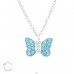 Schmetterling mit Kristallen - Halsketten aus 925er Sterlingsilber mit Kette A4S32753
