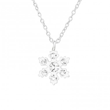 Snowflake - 925 Sterling Silver Necklaces with silver chains A4S38637