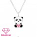 Panda držiaca srdce - Premium - Šperkové Striebro 925 Náhrdelníky S Retiazkou A4S42706