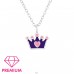 Lila Korona pink kő - Premium* - 925 Ezüst Nyakláncok A4S42728