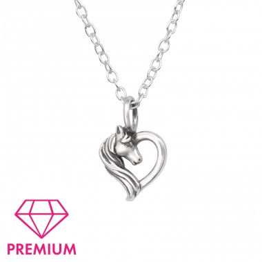 Horse Lover - 925 Sterling Silver Necklaces with silver chains A4S43667