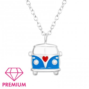 Van VW Hippie Van - Premium* - 925 Sterling Silver Necklaces With Silver Chains A4S45020