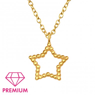 Golden Star - Premium* - 925 Sterling Silver Necklaces With Silver Chains A4S45069