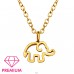 Elefant suflat cu aur - Premium* - Argint 925 Coliere Cu Lanț A4S45077