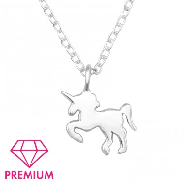 Unicorn - Premium* - 925 Sterling Silver Necklaces With Silver Chains A4S45084