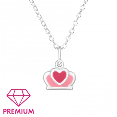 Crown - Premium* - 925 Sterling Silver Necklaces With Silver Chains A4S45254