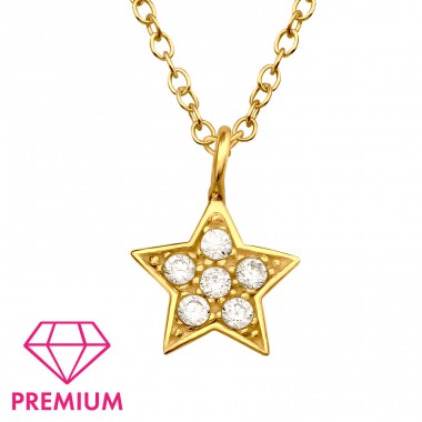 Golden Star - Premium* - 925 Sterling Silver Necklaces With Silver Chains A4S45585