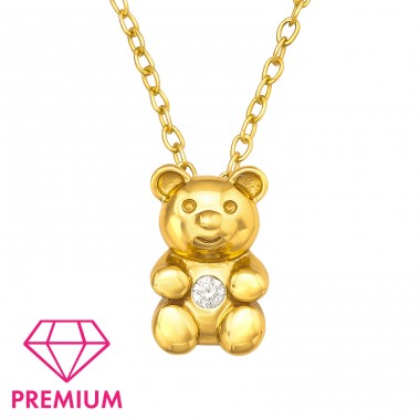 Colier urs premium placat cu aur - Argint 925 Coliere Cu Lanț A4S45586